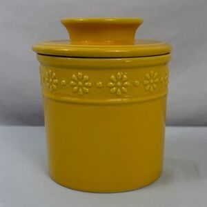 Yellow Ceramic Butter Jar With Lid by Koov